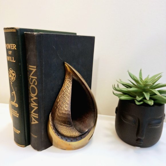 Ben Seibel for Jenfred 'Flame' Brass Bookends, 1950's Jenfredware Sculptural Boo - Picture 11 of 11